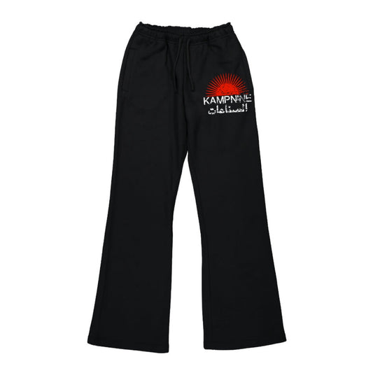 "Red Sun" Open Leg Sweats